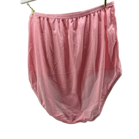 Shimmering Shiny 100% Nylon Panty Panties Briefs Granny Style Pink Women Size 6 - Picture 6 of 7